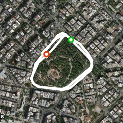 Nea Smyrni park, Athens walking route map in Nea Smirni