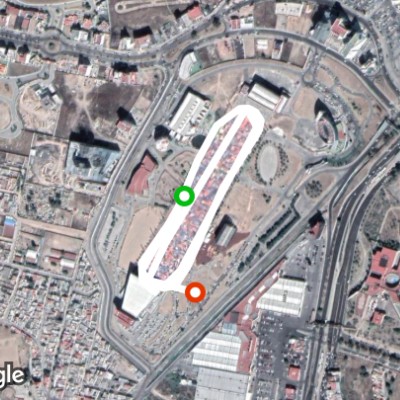 Bengurion Park Pachuca Hidalgo walking route map in San Fernando