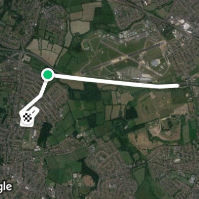 A40 Hillingdon to Northolt walking route map in Hayes