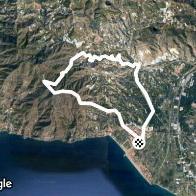 Cemetery Road walking route map in Salobreña