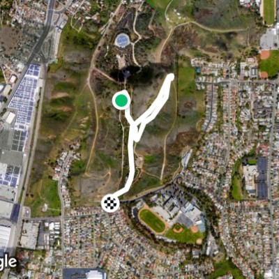 Ascot Hills Park walking route map in Monterey Park