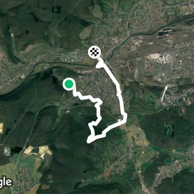 Drince Rombas' Tower walking route map in Rombas