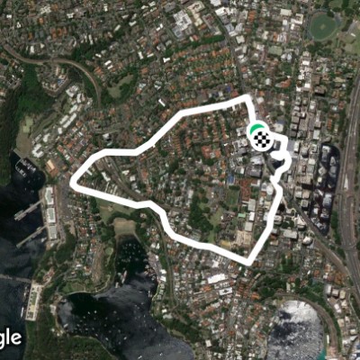 North Sydney Waverton loop walking route map in North Sydney