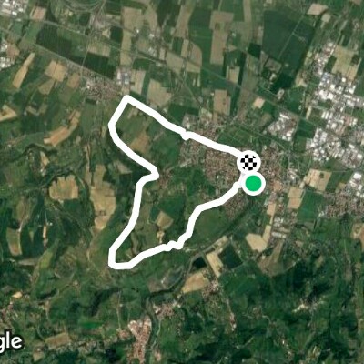 Bologna hills walking route map in Riale