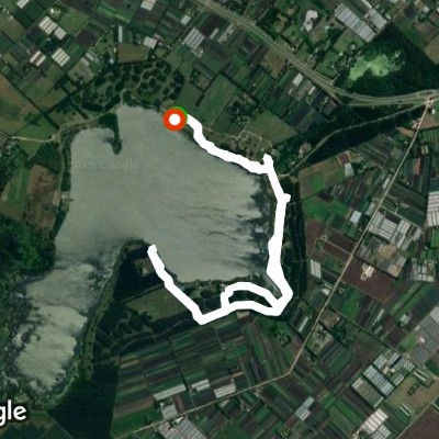 Los Padres Lagoon walking route map in Barrio Santa Paula