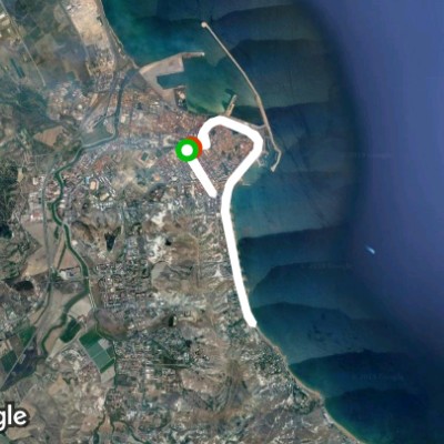 Via Cristoforo Colombo walking route map in Crotone