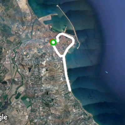 Viale Gramsci walking route map in Crotone
