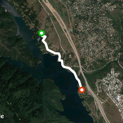 Crystal Springs Regional Trail walking route map in San Mateo