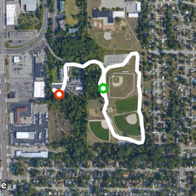Kelloggwoods Park walking route map in Kentwood