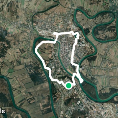 Sisak Tower walking route map in Sisak