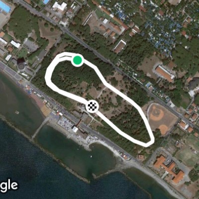 Marinella walking route map in Marina di Massa