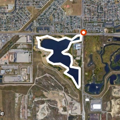 Elliston Park walking route map in Chestermere