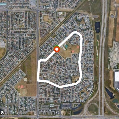 Applewood Loop walking route map in Chestermere