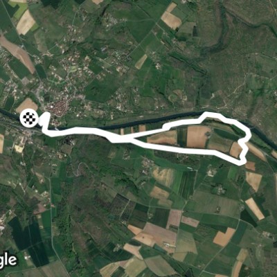 Montricoux Mill Bordes walking route map in Bruniquel