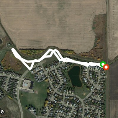 Morinville walking path walking route map in Legal