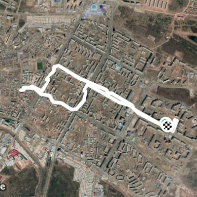 Evening walk with a stroller walking route map in Bratsk