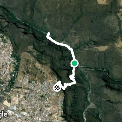 Huentitan Canyon walking route map in Tonalá