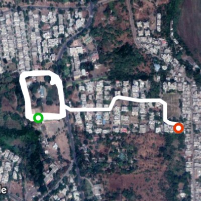 Officer's Club walking route map in Amravati