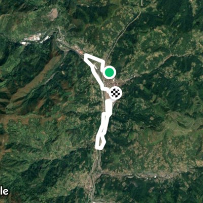 Caudal River walking route map in Murias