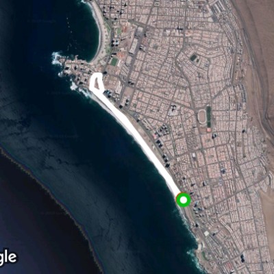 #playabrava, iquique walking route map in Iquique
