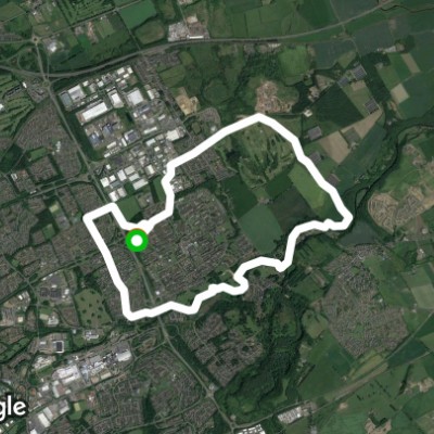 Almonddell country park walking route map in Mid Calder