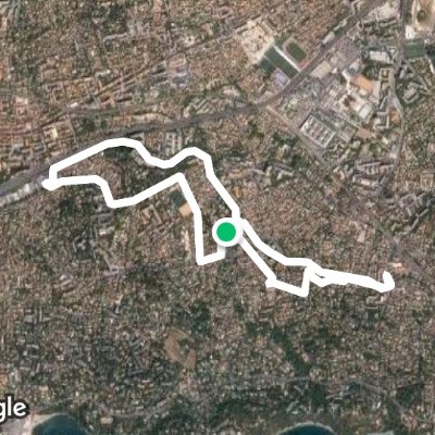 Toulon-Hyères cycle path walking route map in La Garde