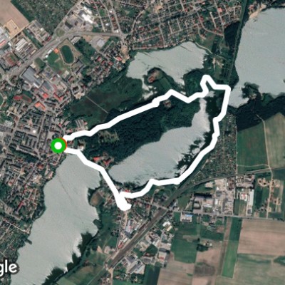 20190511 Człuchów - a walk around the City Lake walking route map in Człuchów