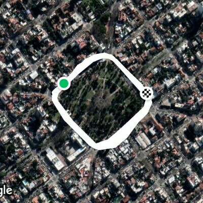 Arenales Square walking route map in Villa Ortuzar