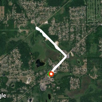 Horton Road Biggby to Weatherwax acrossed and back walking route map in Jackson