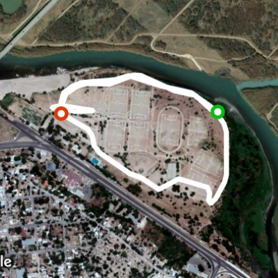 Braulio park walking route map in Del Rio