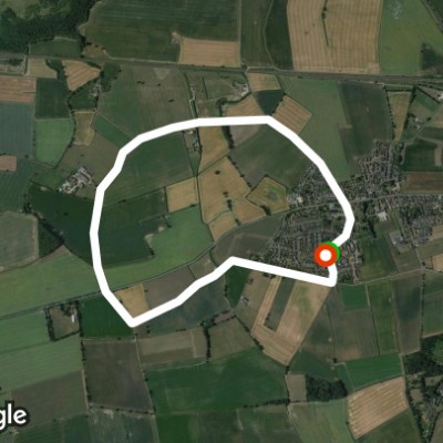 round the village back lanes walking the dog.