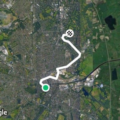 Route to Eversten walking route map in Oldenburg