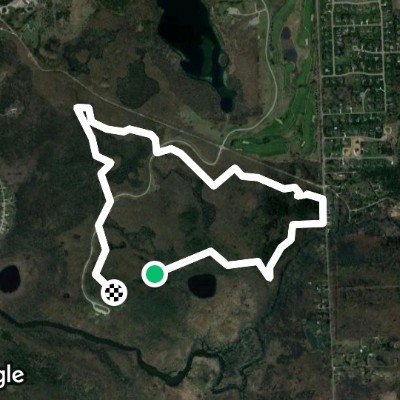 Huron Meadows Metropark walking route map in South Lyon