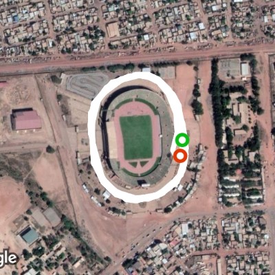 4aout stadium walking route map in Ouagadougou