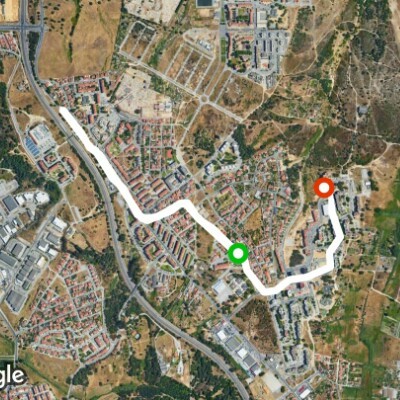Sun city walking route map in Alhos Vedros