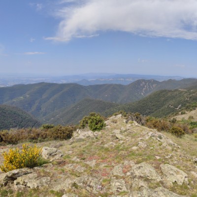Ascent to Sui and descent walking route map in Cànoves i Samalús